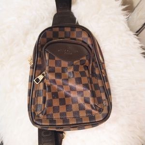 Cross body checkered tile bag purse